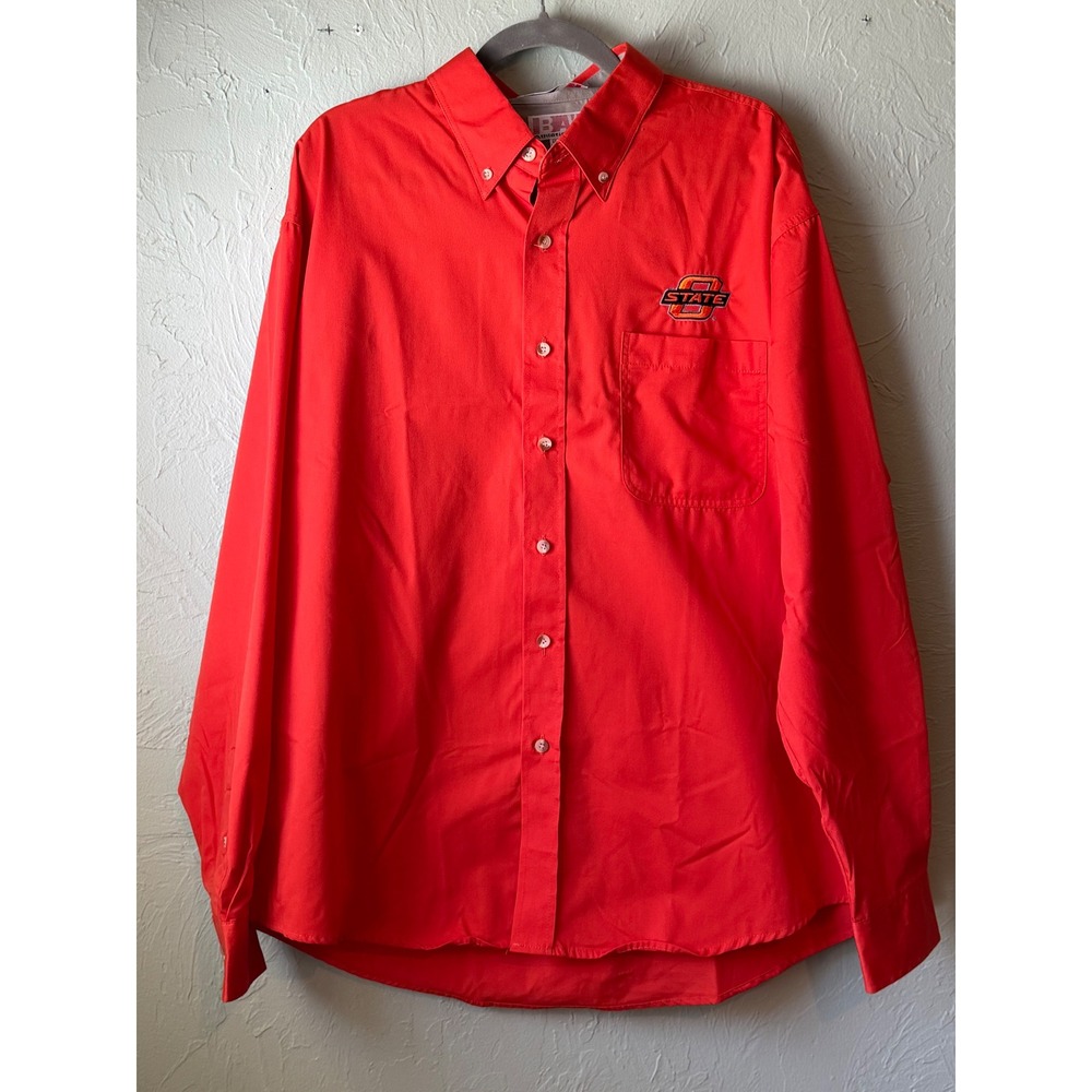 BAW Athletic Wear Oklahoma State OSU Cowboys Non-Iron Button Down Shirt Mens XL